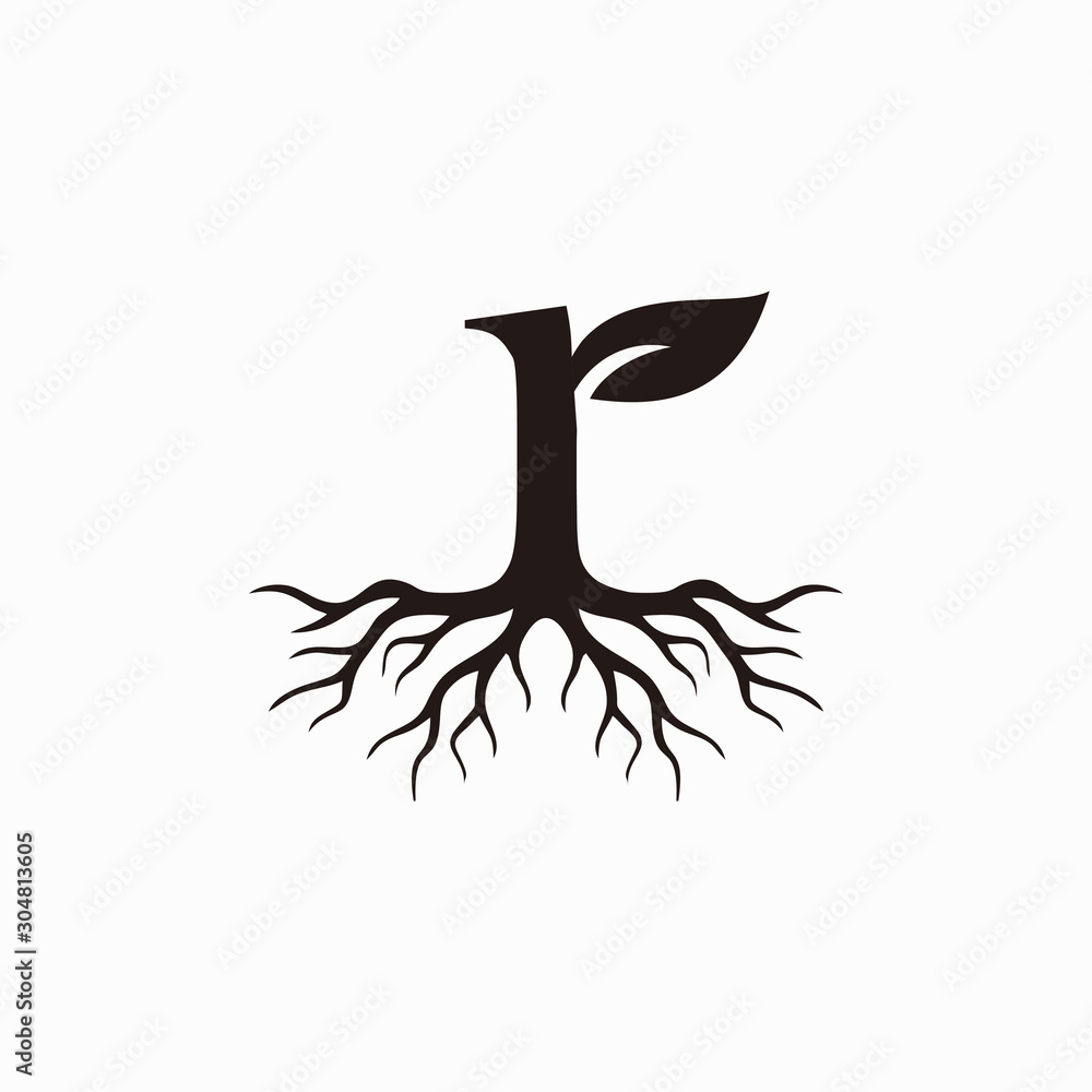 Lettr R In Roots Image Roots letter R logo design inspiration - vector Stock Vector | Adobe Stock