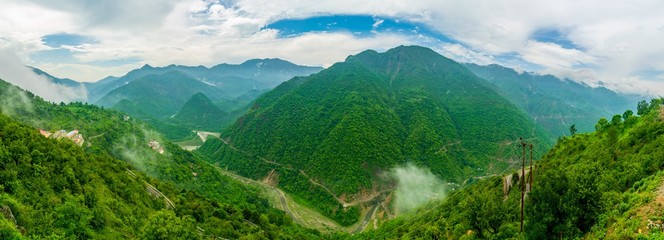 Wall Mural - a beautiful panoramic mountain landscape, mussoorie, uttarakhand, india