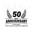 50 years logo. Fifty years anniversary vector and illustration design template.