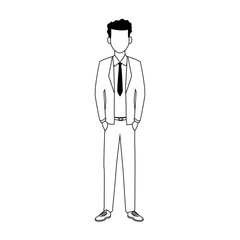 Wall Mural - young businessman standing icon, flat design