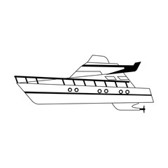 Sticker - modern cruise ship icon, flat design