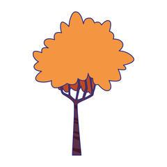 Poster - autumn tree icon, colorful design