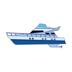 Sticker - modern cruise ship icon, flat design