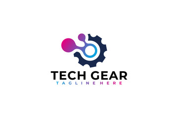tech gear logo icon vector isolated