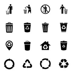 Wall Mural - trash can icon vector design symbol