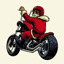 Santa Rider Tshirt Design Template