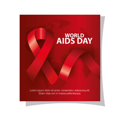 Canvas Print - poster world aids day with ribbon vector illustration design