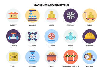  Construction icons set for business