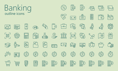 Banking outline iconset