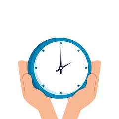 Canvas Print - hands with clock wall time isolated icon vector illustration design