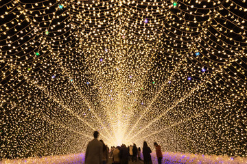 Nabana No Sato 2019-2020 (Oct 19 - May 6) is one of the most popular illumination events in Japan during winter. Over 8 million LED lights are used, Nagoya, Japan.