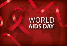 Poster World Aids Day With Ribbon Vector Illustration Design