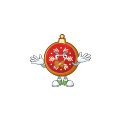 Wall Mural - Cartoon red christmas ball with the character.