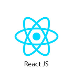 vector illustration of an icon of the react programming language. logo in the form of an atom.