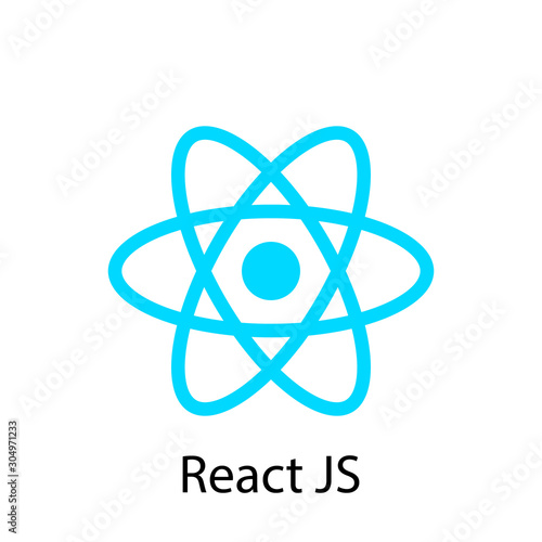 Vector illustration of an icon of the React programming language. Logo ...
