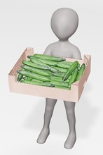 3D Render Of Character With Cucumbers
