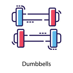 Dumbbell Flat Vector 