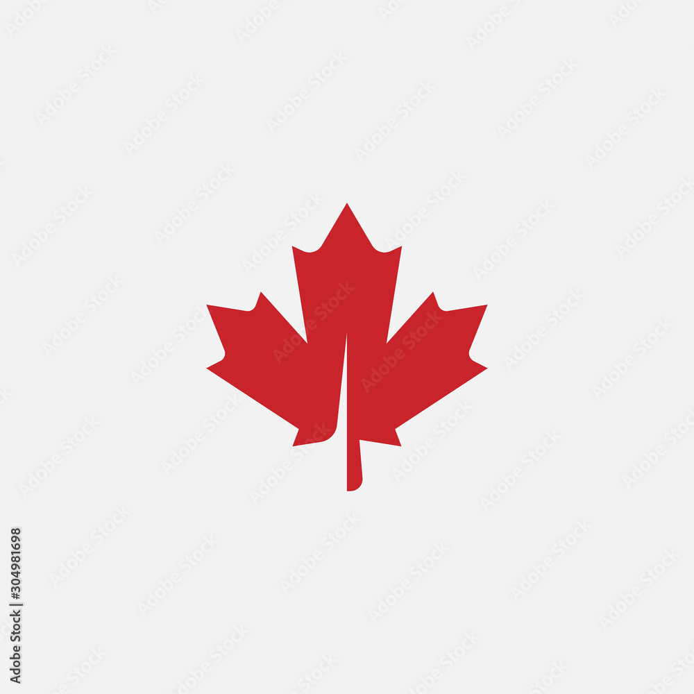 Maple leaf logo template vector icon illustration, Maple leaf vector illustration, Canadian vector symbol, Red maple leaf, Canada symbol, Red Canadian Maple Leaf - obrazy, fototapety, plakaty 