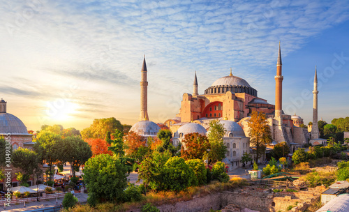 Hagia Sophia, the former cathedral and an Ottoman Mosque, a famous place of visi Wallpaper Mural