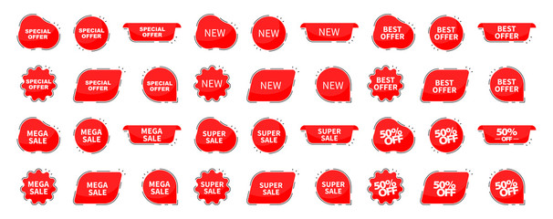 Wall Mural - big collection tags, stickers, labels, badges, banners. set banners with text on isolated background