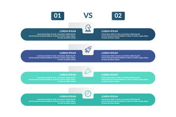 Wall Mural - comparison infographic template design for business presentation 