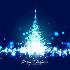 beautiful glowing christmas tree sparkles background design