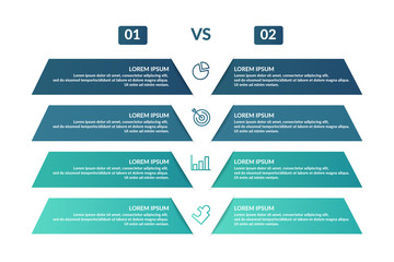 Wall Mural - comparison infographic template design for business presentation 