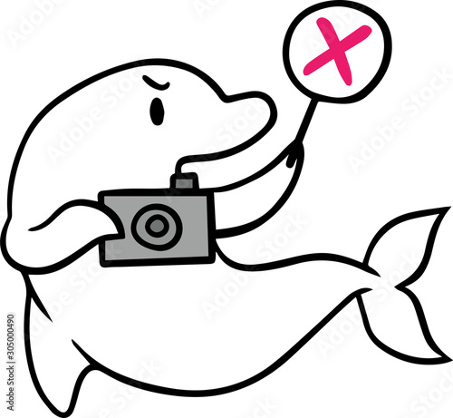撮影禁止を示す白イルカのイラスト 怒り顔 Stock Vector Adobe Stock