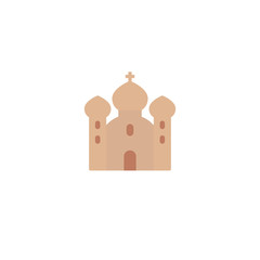 Wall Mural - church icon on white, flat vector