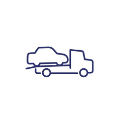 Poster - tow truck vector line icon