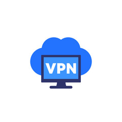 Wall Mural - VPN service icon on white