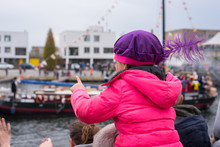 A Dutch Tradition. 'Sinterklaas And Piet' Children Singing And Dancing. A Happy Party. In The Center Of Zeewolde 23 Dec 2019 Flevoland The Netherlands