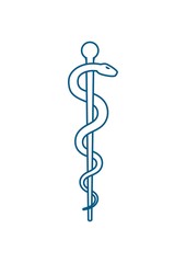 Wall Mural - Medical symbol - Staff of Asclepius or Caduceus icon isolated on white background.