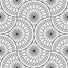 Abstract Mandala Fish Scale Seamless Pattern. Ornamental Tile, Mosaic Background. Floral Patchwork Infinity Card. Arabic, Indian, Ottoman Motifs. Vector Illustration. 