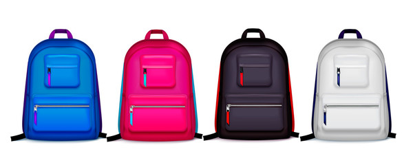 Poster - Colourful School Backpacks Set