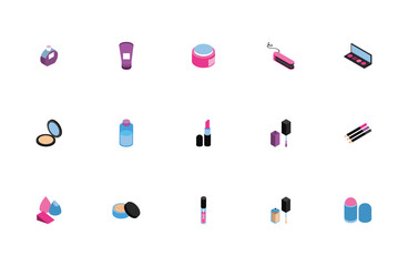 Poster - bundle of make up set icons