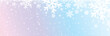 Christmas banner with white blurred snowflakes. Merry Christmas and Happy New Year greeting banner. Horizontal new year background, headers, posters, cards, website. Vector illustration