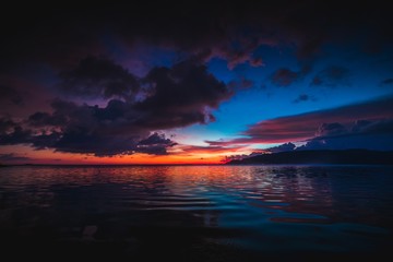 Wall Mural - peaceful ocean at sunset, lombok, indonesia