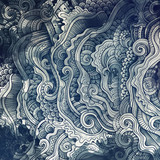 Decorative abstract wavy ornamental ethnic raster background