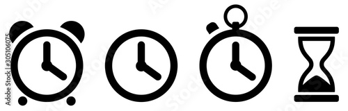 Fotomural Time icons set. Clock icon. Vector