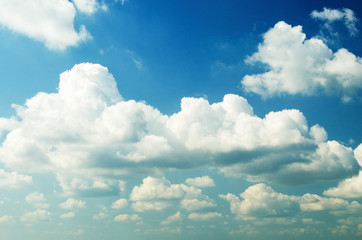 Beautiful clouds on a background of blue sky