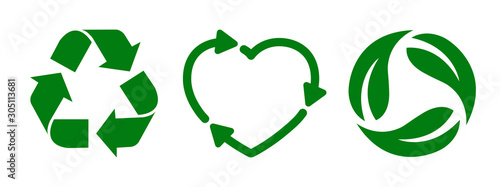 Cuadros en Lienzo Set recycle icon sign – stock vector