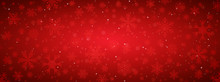 Red Snowflake Background With Transparent Snowflakes - For Stock
