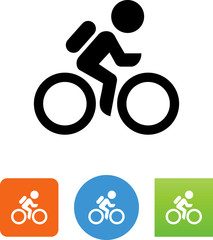 Sticker - Person Riding A Bike Wearing A Backpack Icon