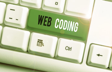 writing note showing web coding. business concept for work involved in developing a web site for the