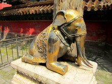 Guardian Elephant In The Forbidden City, Palace In Beijing, China