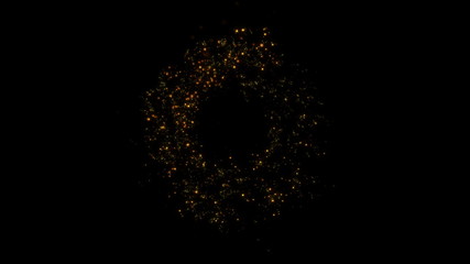 Wall Mural - golden glitter circle frame with sparkling light. shining christmas gold particles and sparkles ring