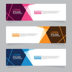 Vector abstract design web banner template. Web Design Elements - Header Design. Abstract geometric web banner template on grey background.Modern banner.