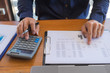 © ntinai - Business accountant Sitting in finance Accounting Auditor, banker, working in office
