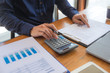 © ntinai - Business accountant Sitting in finance Accounting Auditor, banker, working in office